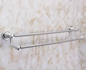 60cm Aluminum Double Towel Bar – Wall Mounted Bathroom Rail