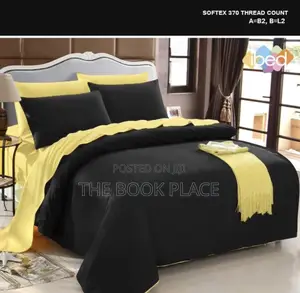 Yellow /Black Cotton Bedding With Duvet