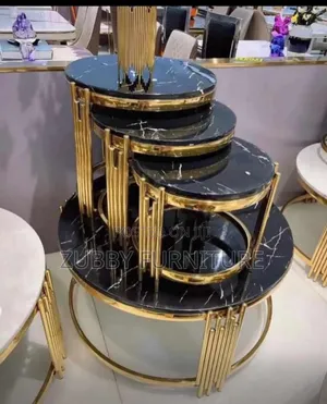 Quality and Imported Marble Top Center Table and 3 Side Stoo