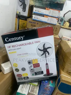Rechargeable Portable Century 18'' Fan With Led Light-Sale