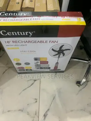 Brand New Century 18'' Rechargeable Fan With Led Light Seale