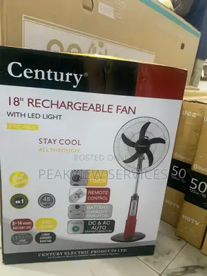 Century 18'' Rechargeable Fan - Heavy Duty Built to Last