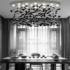 Modern Luxury Rustic Leaf Wrapped Rope Led Chandelier Light