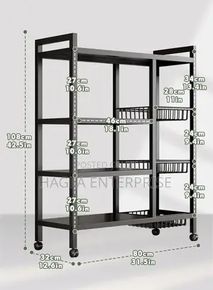4-tier Kitchen Storage Rack Heavy Duty Metal