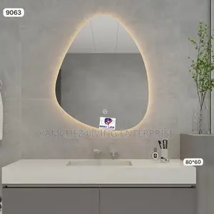 Led Bathroom Mirror – Pebble Shape, Dimmable, Anti-Fog