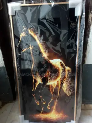 80x60cm Framed Fiery Horse Art Print - Golden Wall Decor