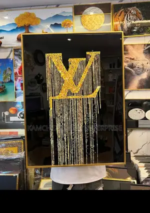80x60cm Gold Drip Louis Vuitton Canvas – Luxury Wall Art