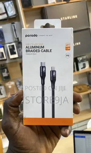 Porodo Aluminum Braided Cable Usb-C to Lightning