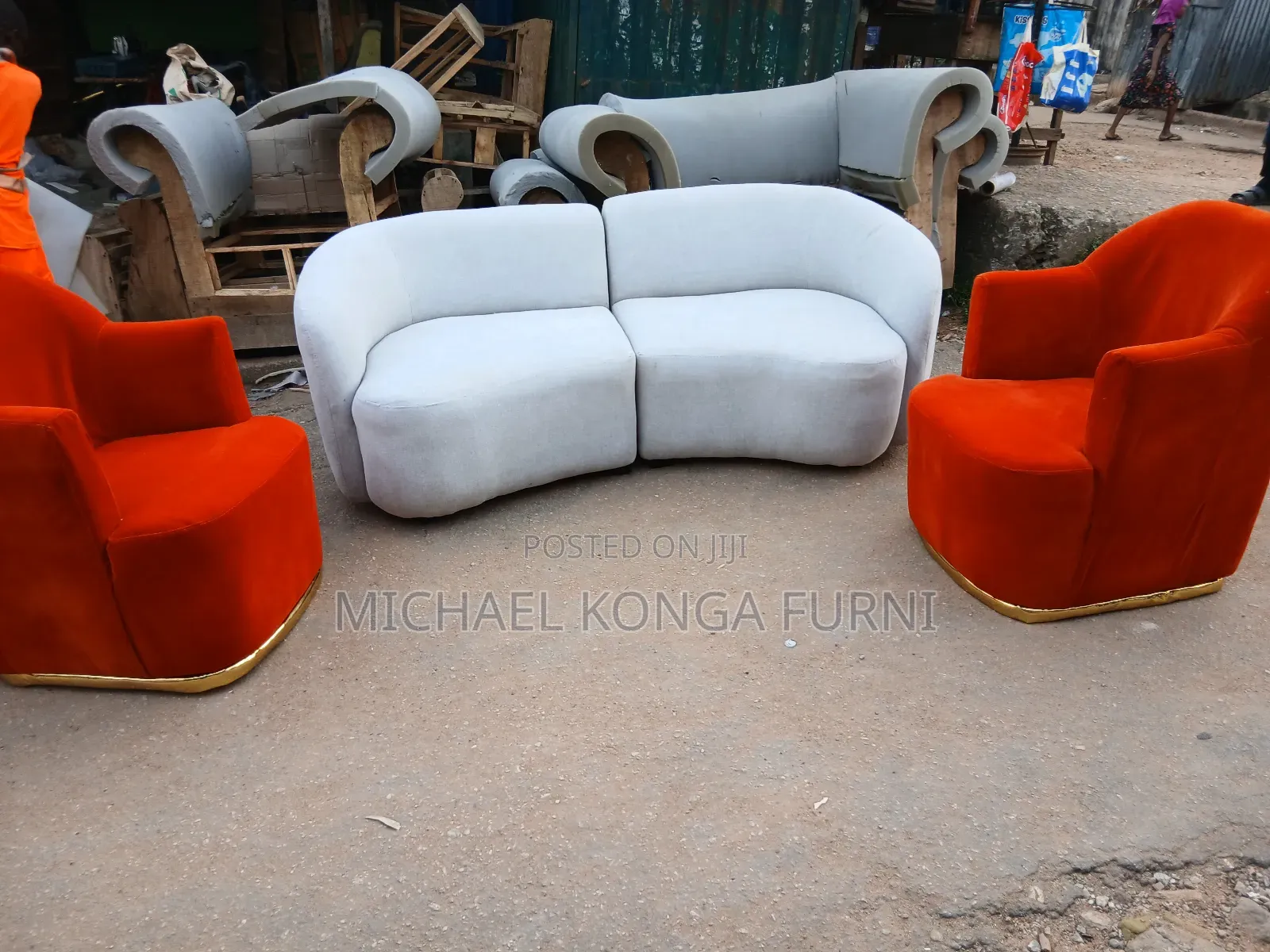 Curved Sofa and Singles