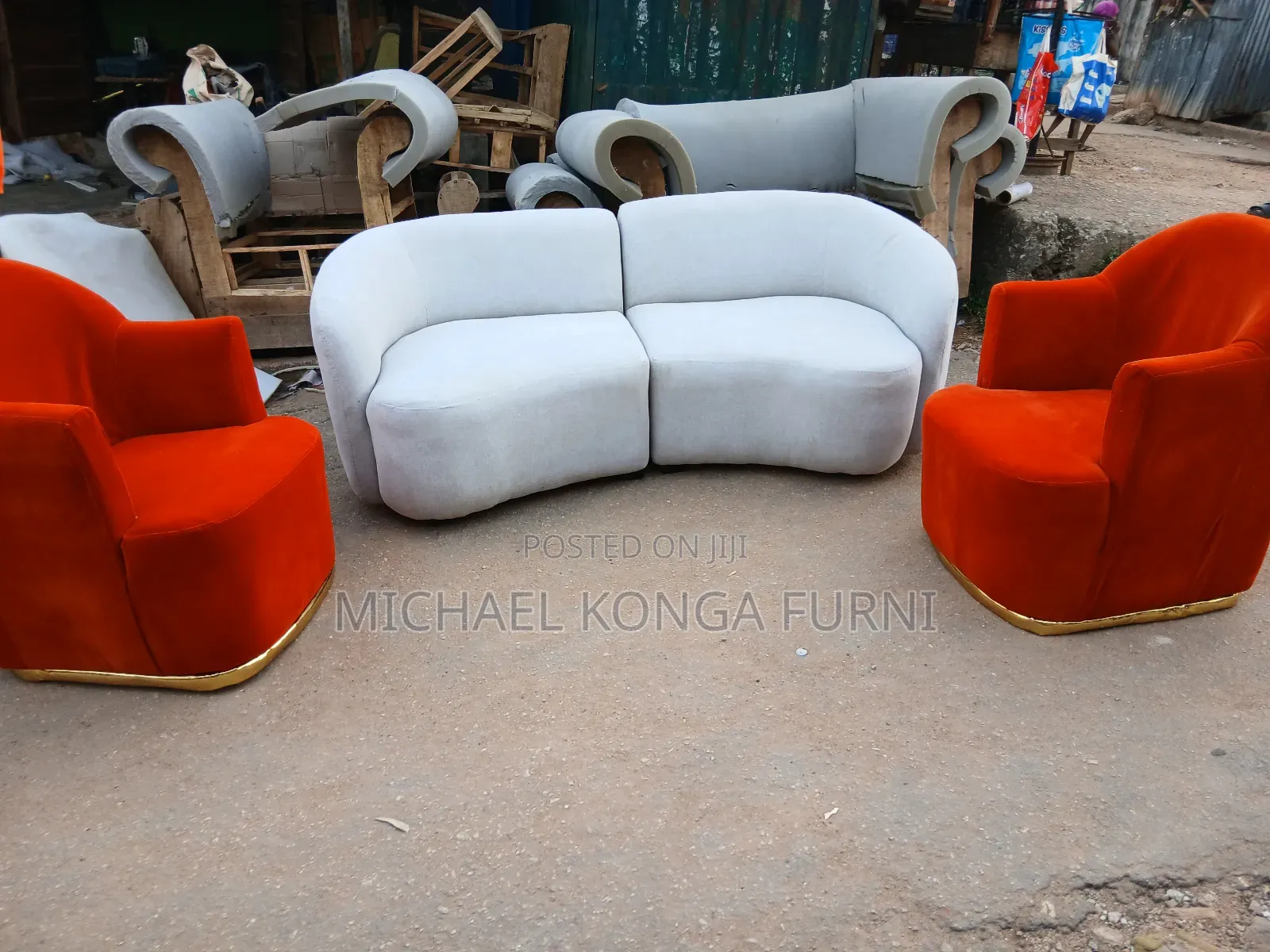 Curved Sofa and Singles