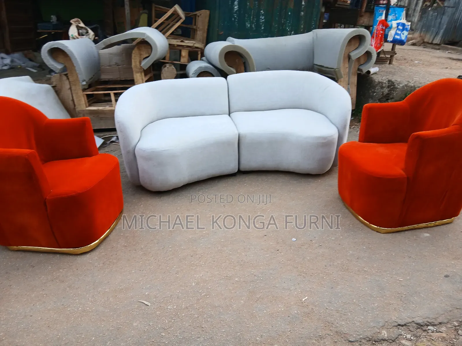 Curved Sofa and Singles