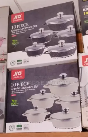 Jio Original 10pcs Granite Cookware Set With Glass Lids
