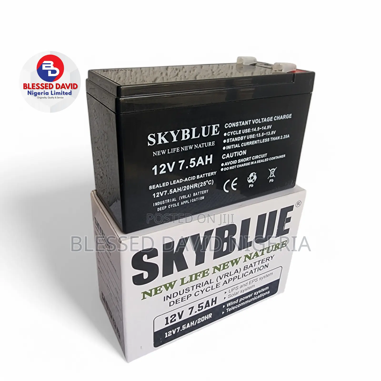 Skyblue 12v 7.5ah Rechargeable Fan Replacement Battery