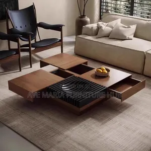 Wooden Center Table With Drawers.