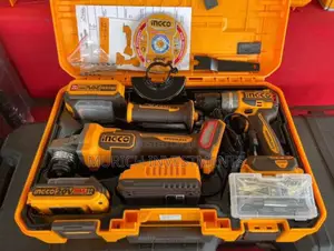 Ingco Cordless 2 Pcs Combo Kit Grinder And Screw Machine 20v