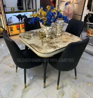 Four Seater Mable Top Luxury Dinning Set