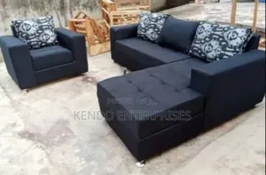 Parlour Leather L-Shape With Single Seater