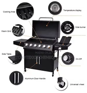 6burner Bbq Grill With Side Cooking Gas