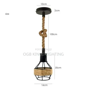 Single Head Vintage Pendant Light Wood Hanging Lamp Chandeli