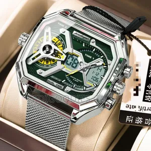 Poedagar Dual Time Mesh Chain Watches