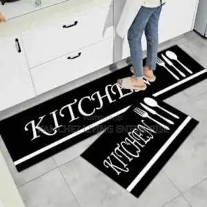 Anti-Slip Kitchen Runner Mats - 2pcs - Black