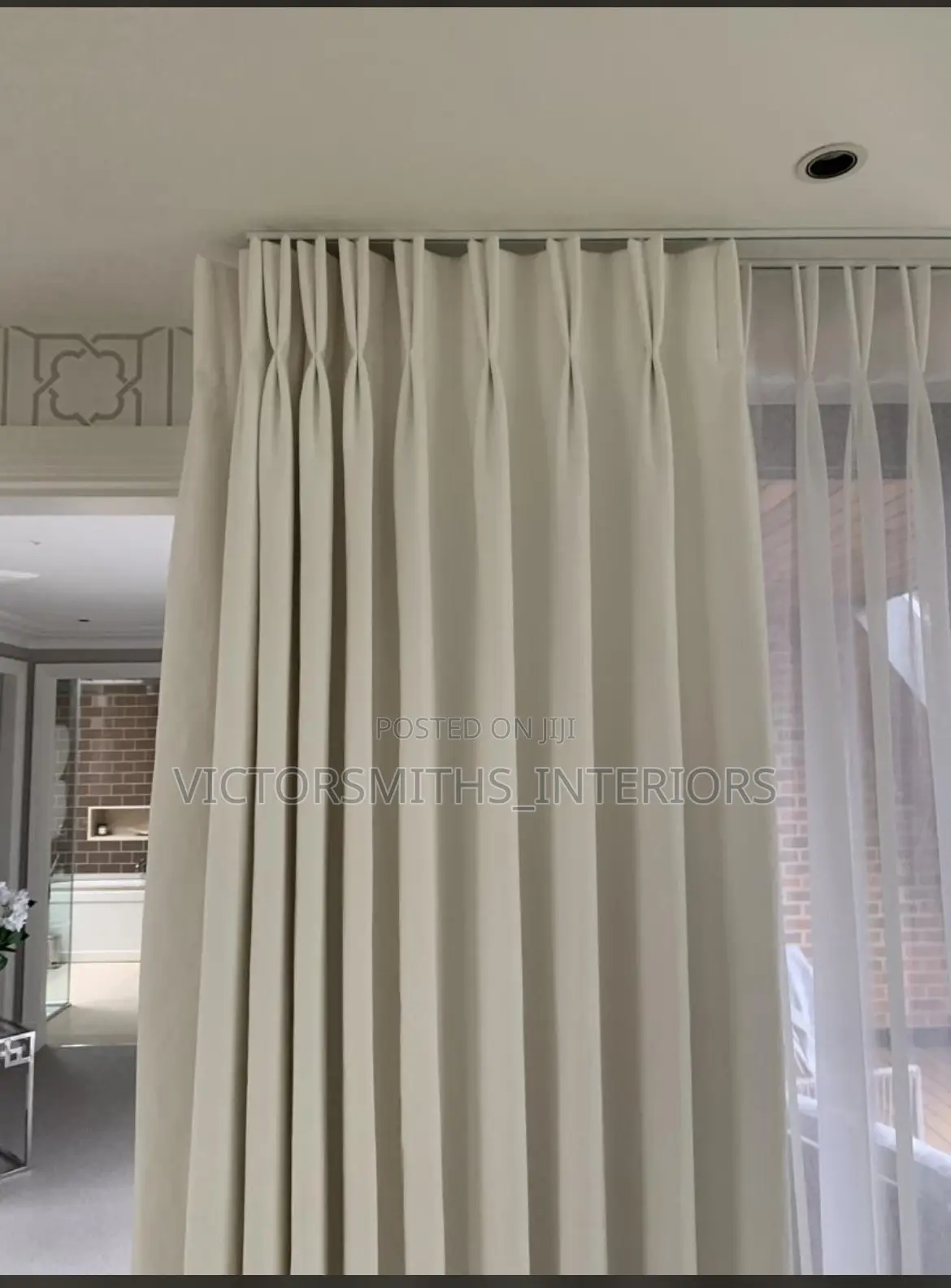 2 Pleats Curtains Draped