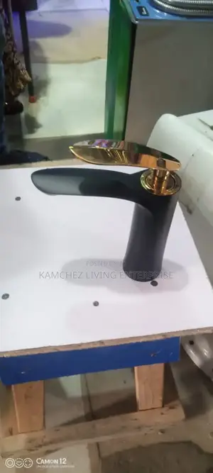 Matte Black Gold Basin Mixer