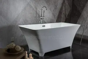 Acrylic Freestanding Bathtub – Square, Modern Durable