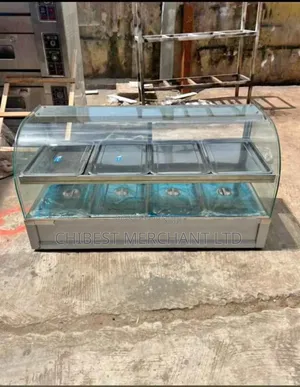 3plate Curved Glass Food Display Warmer