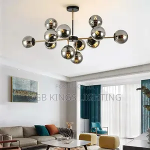 Modern Glass Ball Ceiling Chandelier Nordic Black Led Light
