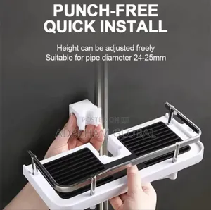 Shower Storage Holder Bathroom Shelf Pole Stand Shower Head