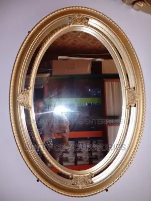 Oval Gold Frame Wall Mirror - Vintage Decorative Design