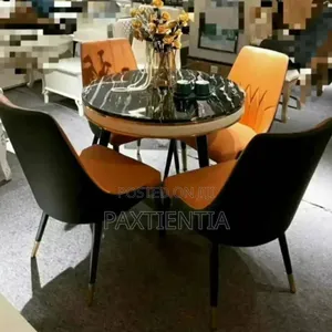 4-Chairs and Dining Table Made With Marble
