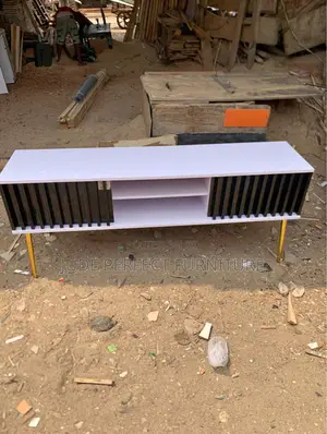 High Standards Quality Tv Stand With Gold Long Legs
