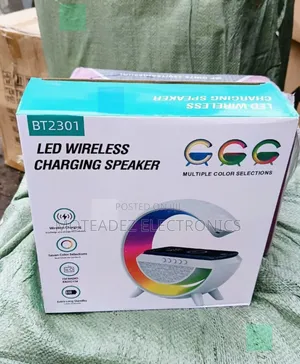 Rechargeable Led Light Bluetooth Speaker W/Wireless Charging