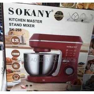 Sokany 1100w (6.2l) Stand Cake Mixer With Rotating Bowl
