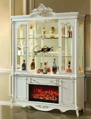 Executive Wine Bar With Lights Console and Glass Door