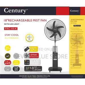Century 18 Inches Rechargeable Mist Standing Fan + Led Light