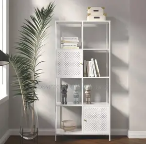 Metal Bookshelf With Rugged Design