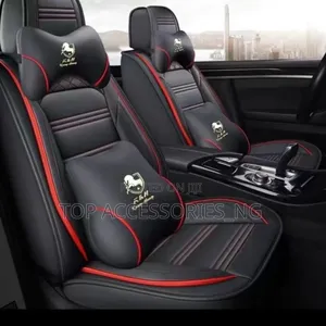 Durable Black With Touch of Red 5 Seaters Seat Cover
