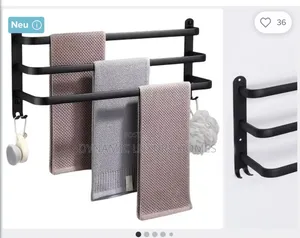 Quality Black 3 Step Towel Rack