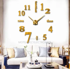 (120cm) 3 D Classic Numbers + Words Design Wall Clock