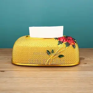 Luxury Golden Tissue Box Storage Box