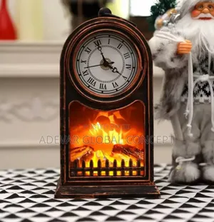 Nordic Led Fireplace With Clock Home Decor