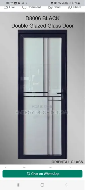 Toilet 2.5ft Double Glass Bathroom and Toilet Door