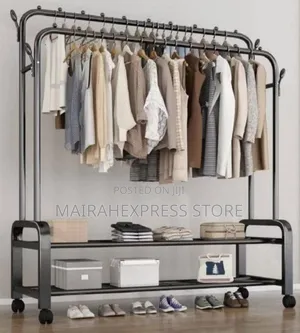 Heavy Duty Foldable Indoor Double Pole Clothe Hanger/Rack