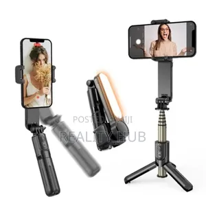 Gimbal Stabilizer With Led Light Selfie Stick 360 Rotation