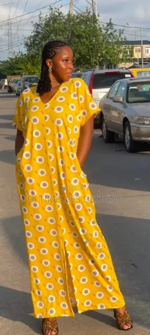 Long Kaftan Dress(Yellow)