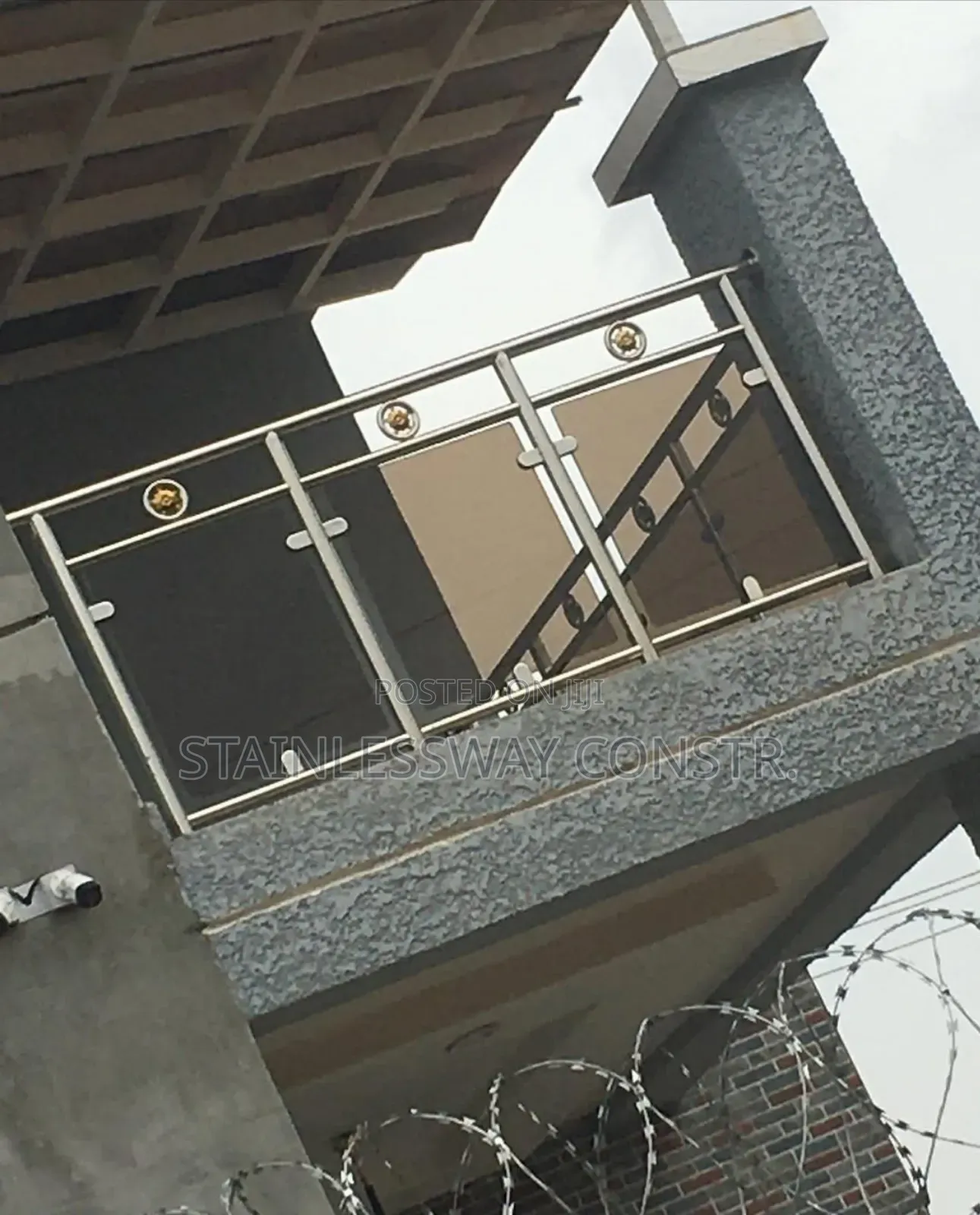 Tinted Glass Stainless Balcony Railing Vb