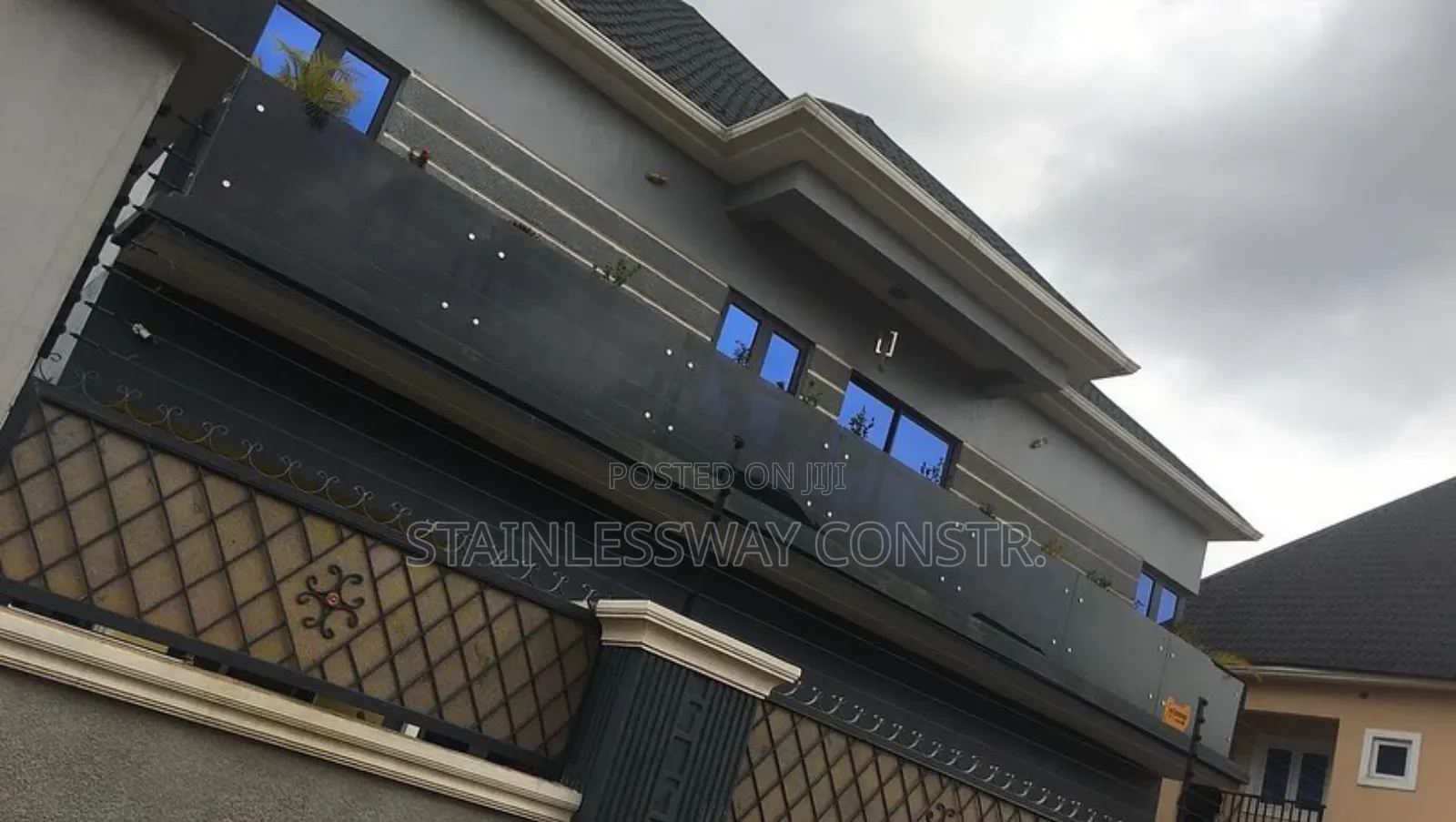 Dark Grey Glass Adfusion Railing